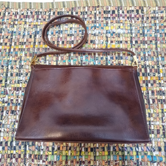 ⛔️SOLD⛔️Vintage Liz Claiborne Chocolate Brown Crossbody Bag - Picture 2 of 12